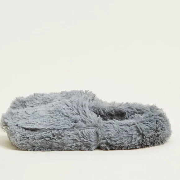 Grey “Warmies” brand slippers, heatable, weighted & fuzzy -size 8-10 NWOT - Picture 7 of 12